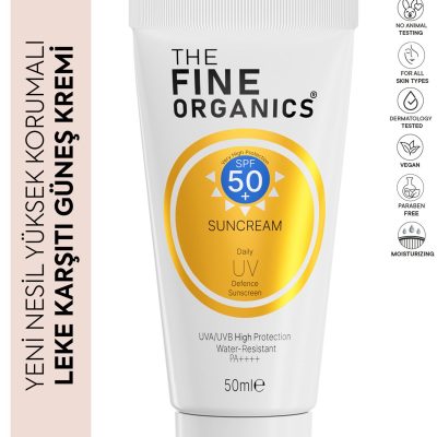 THE FINE ORGANICS Spf 50+ Yüksek Korumalı Yoğun Leke Karşıtı Nemlendirici Güneş Kremi, 50ml