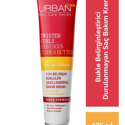 Urban Care Hibiscus & Shea Butter Kıvırcık ve Dalgalı Saçlara Özel Durulanmayan Bakım Kremi-vegan-175ml